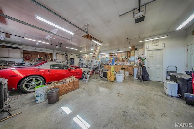 17205 Elk Prairie Dr, Rolla, MO 65401 - garage featuring a garage door opener and a workshop area