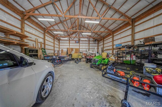 17205 Elk Prairie Dr, Rolla, MO 65401 - garage with metal wall