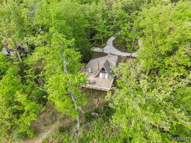372 Alpine Lake Dr, Wright City, MO 63390 - aerial view of property and surrounding area featuring a forest