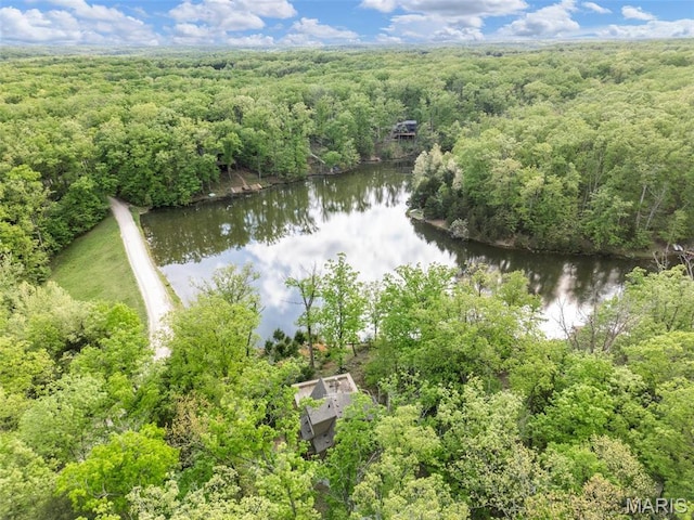 372 Alpine Lake Dr, Wright City, MO 63390 - drone / aerial view of a heavily wooded area and a nearby body of water