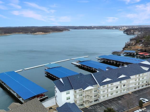 drone / aerial view of a nearby body of water