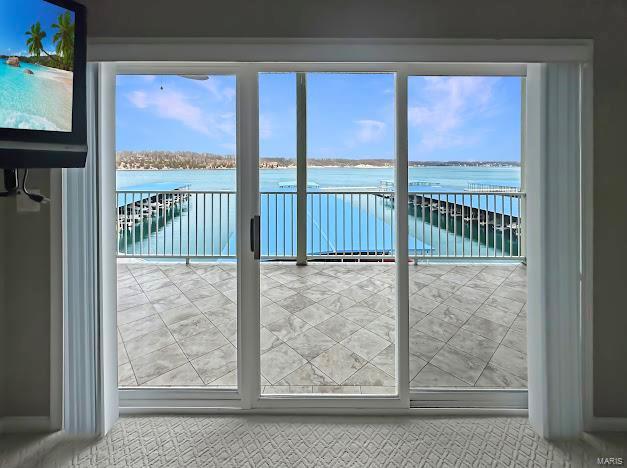 doorway with a water view