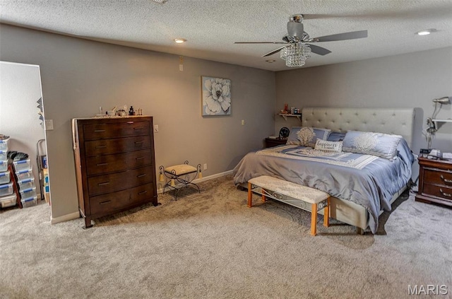 424 N College St, Centralia, IL 62801 - carpeted bedroom featuring ceiling fan and a textured ceiling