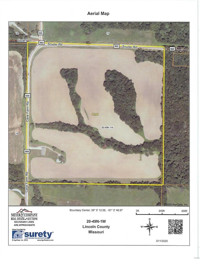 762 Cave Farm Rd, Troy, MO 63379 - map / location featuring property parcel outlined