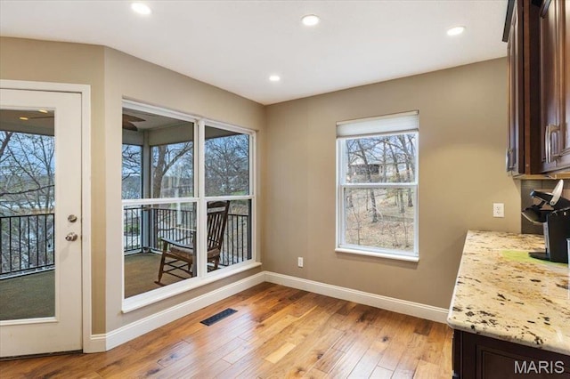 1500 Swiss Village Rd, Osage Beach, MO 65065 - unfurnished dining area with light wood-style flooring and recessed lighting