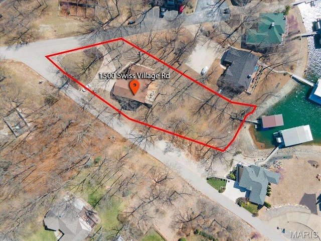 1500 Swiss Village Rd, Osage Beach, MO 65065 - aerial view of property's location with property parcel outlined