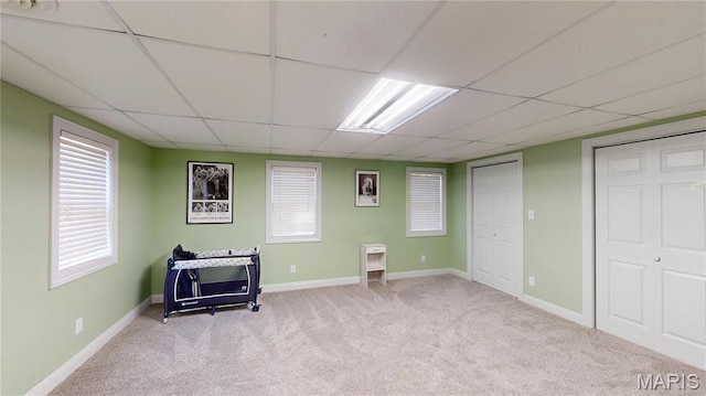 20 Denzel Dr, Greenville, IL 62246 - living area with a paneled ceiling, carpet flooring, and baseboards