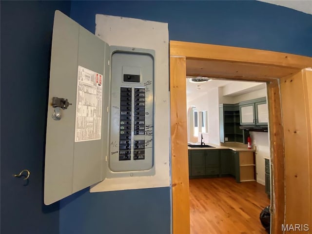 209 E 3rd St, Hermann, MO 65041 - utility room with a sink and electric panel