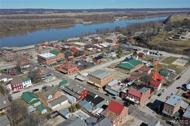 209 E 3rd St, Hermann, MO 65041 - aerial view of property and surrounding area with a nearby body of water