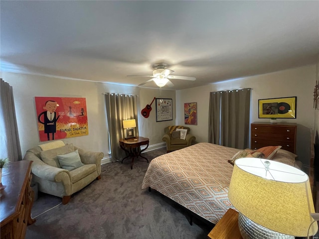506 E Jefferson St, Perry, MO 63462 - carpeted bedroom featuring a ceiling fan
