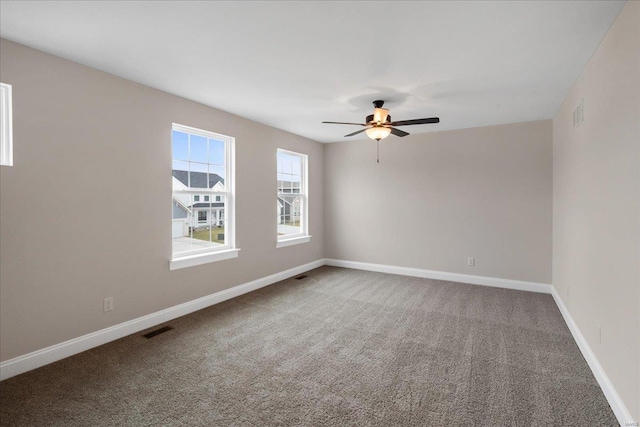 513 Beneficial Way, Saint Charles, MO 63304 - spare room with ceiling fan, baseboards, and carpet