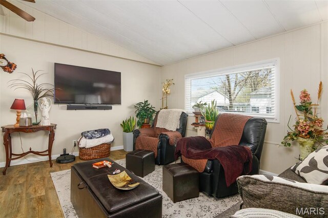 2 S Circle Dr, Carlyle, IL 62231 - living area with vaulted ceiling and wood finished floors