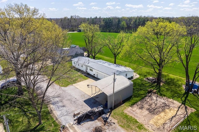 2 S Circle Dr, Carlyle, IL 62231 - view from above of property with a heavily wooded area