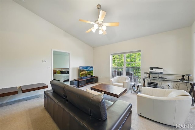 2 Monarch Trace Ct Unit 305, Chesterfield, MO 63017 - living area featuring a ceiling fan and high vaulted ceiling