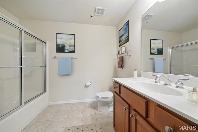 2 Monarch Trace Ct Unit 305, Chesterfield, MO 63017 - bathroom featuring vanity, tile patterned flooring, toilet, baseboards, and enclosed tub / shower combo