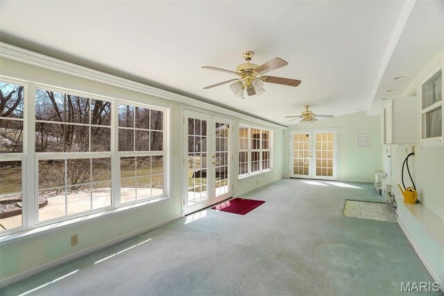 6072 Kingsway, House Springs, MO 63051 - unfurnished sunroom with french doors, carpet floors, and baseboards