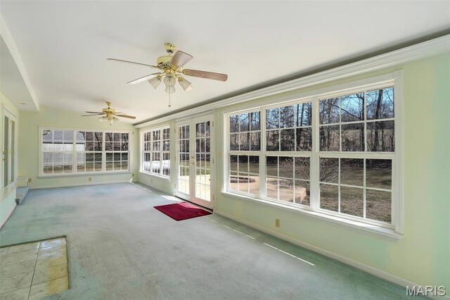 6072 Kingsway, House Springs, MO 63051 - unfurnished sunroom with baseboards, french doors, and carpet flooring