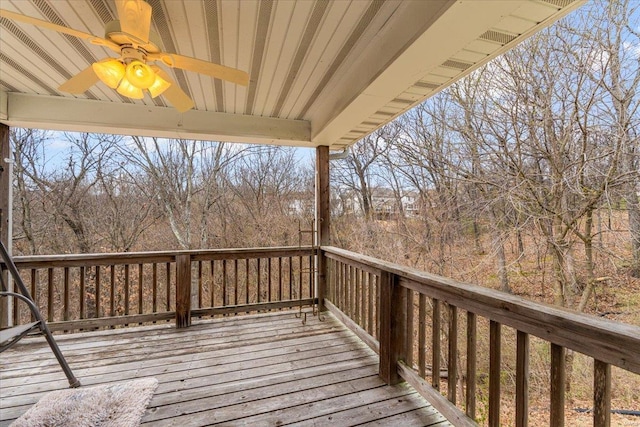 9 Amber Ridge Ct, High Ridge, MO 63049 - wooden deck with a ceiling fan