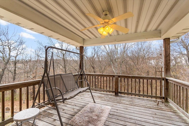 9 Amber Ridge Ct, High Ridge, MO 63049 - wooden deck featuring ceiling fan
