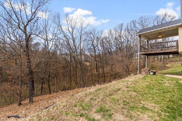 9 Amber Ridge Ct, High Ridge, MO 63049 - view of yard featuring ceiling fan and a wooden deck