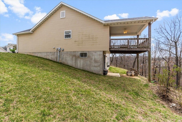 9 Amber Ridge Ct, High Ridge, MO 63049 - view of home's exterior with a yard and a wooden deck