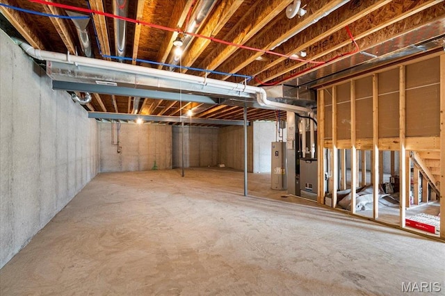 504 Coppice Ct, Wentzville, MO 63385 - unfinished basement featuring electric water heater and heating unit