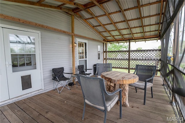 751 High St, Edgar Springs, MO 65462 - wooden deck featuring outdoor dining area