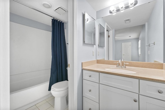 1593 Thrush Ter, Brentwood, MO 63144 - bathroom featuring toilet, tile patterned floors, vanity, and shower / tub combo