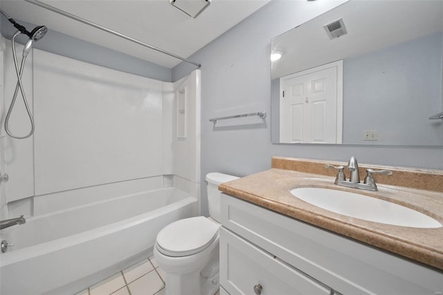 1593 Thrush Ter, Brentwood, MO 63144 - bathroom featuring toilet, shower / tub combination, vanity, and tile patterned floors