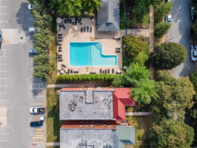bird's eye view of a pool
