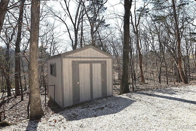 view of shed
