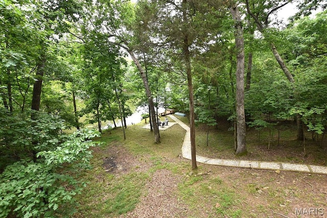 856 Aspen Lake Dr, Innsbrook, MO 63390 - view of yard featuring a forest view