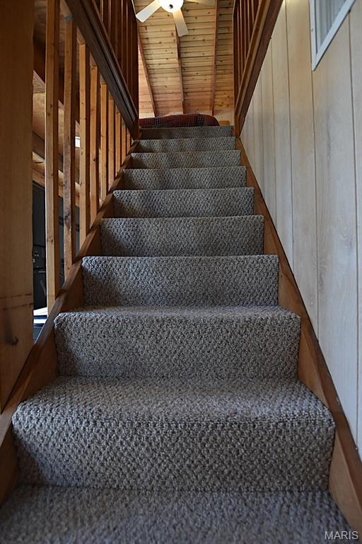 856 Aspen Lake Dr, Innsbrook, MO 63390 - stairs with a ceiling fan