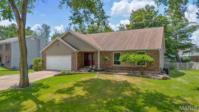 221 Greiner Ct, Ellisville, MO 63021 - view of front of property with brick siding, a garage, and concrete driveway