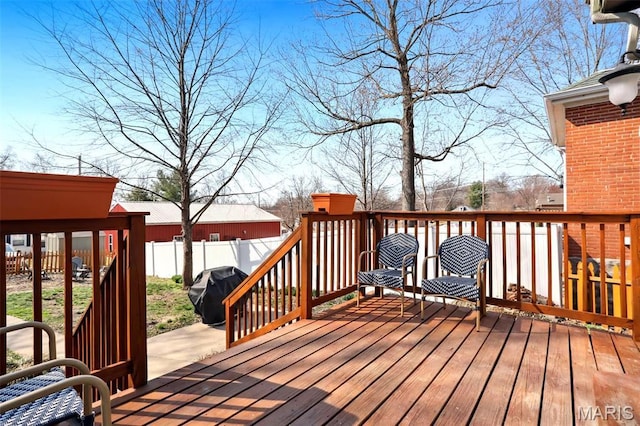 502 W 5th St, Washington, MO 63090 - wooden deck featuring a fenced backyard