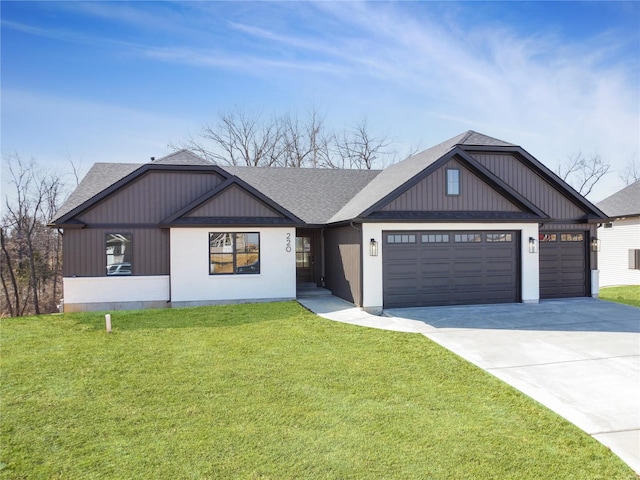 220 Great Bear Pass, Foristell, MO 63348 - view of front facade featuring a shingled roof, concrete driveway, an attached garage, and a front lawn