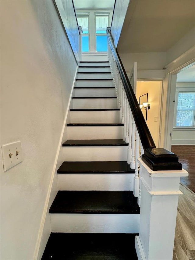 1522 E 5th St, Washington, MO 63090 - stairs with baseboards and wood finished floors