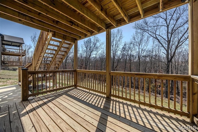 117 Alice Dr, Waynesville, MO 65583 - wooden terrace featuring stairway