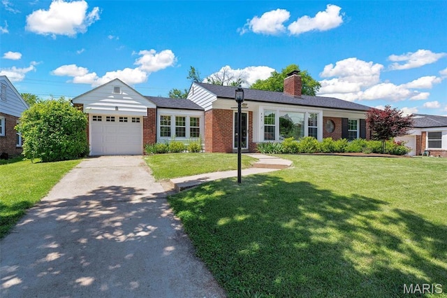 927 Gay Ave, Saint Louis, MO 63130 - single story home featuring brick siding, concrete driveway, an attached garage, and a front lawn