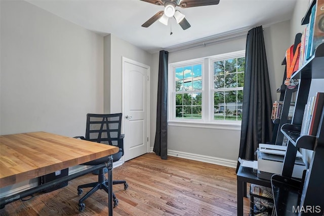 927 Gay Ave, Saint Louis, MO 63130 - office with ceiling fan, wood finished floors, and baseboards