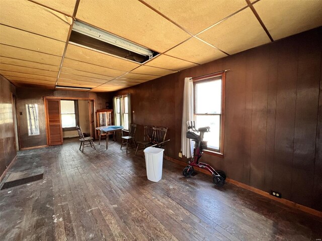 1046 E Water St, Hillsboro, IL 62049 - misc room featuring hardwood / wood-style floors and wood walls