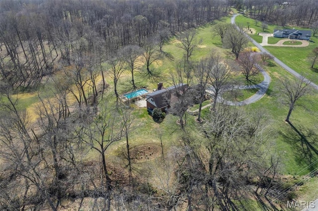 167 Red Fox Ln, Cape Girardeau, MO 63701 - aerial view of property and surrounding area featuring a forest