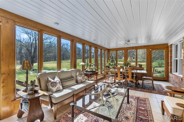 167 Red Fox Ln, Cape Girardeau, MO 63701 - sunroom featuring plenty of natural light, tile patterned flooring, and wood ceiling
