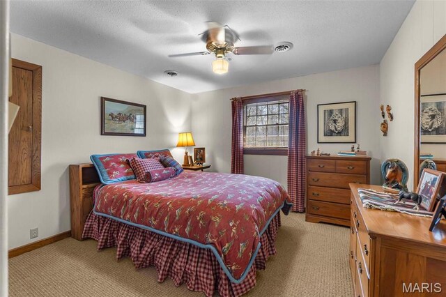 167 Red Fox Ln, Cape Girardeau, MO 63701 - bedroom featuring light carpet, a ceiling fan, and baseboards