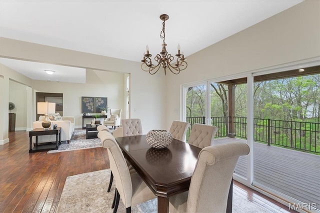 115 Place De Yeager, Lake St Louis, MO 63367 - dining area with healthy amount of natural light, a chandelier, and wood-type flooring