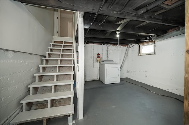 133 Lithia Ave, Saint Louis, MO 63119 - basement with washer / dryer and stairs