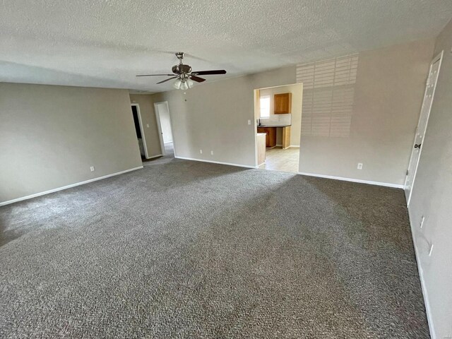 12 Lynnwood Ct, Belleville, IL 62226 - spare room with a ceiling fan, a textured ceiling, baseboards, and carpet floors