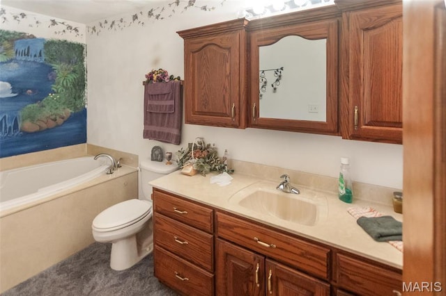 10250 La Roi St, Baldwin, IL 62217 - bathroom with vanity, a bath, and toilet