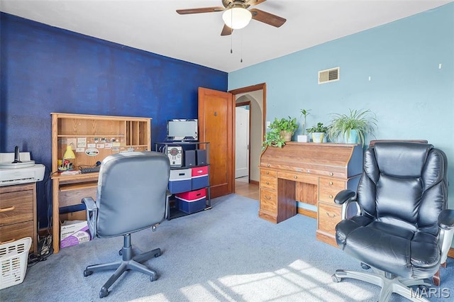 5800 Marquette Ave, Saint Louis, MO 63139 - carpeted office with ceiling fan