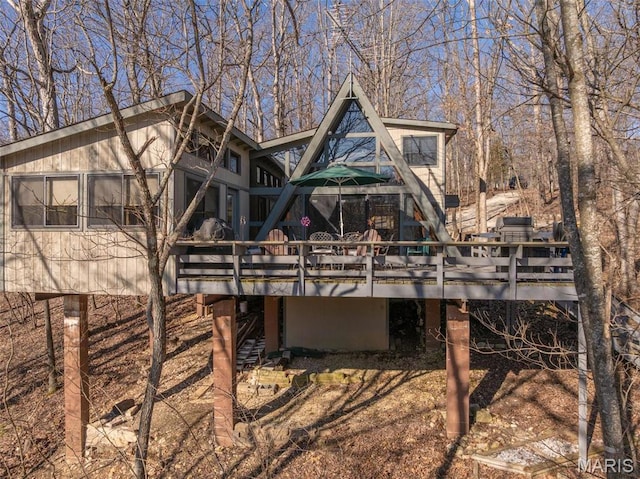 1703 Wynnbrook Woods Dr, Innsbrook, MO 63390 - back of property featuring a wooden deck